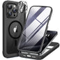 Miracase for iPhone 13 Case 6.1'',Full-Body Magnetic Clear Bumper Case with Built-in 9H Tempered Glass Screen Protector,Military Drop Protection Outdoor Phone Case — iPhone 12 Pro Max