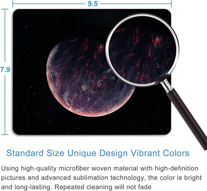 Sci-fi Galaxy Planet Mouse Pad Personalized Design Laptop Computer Non-Slip Rubber Mousepad 9.5x7.9 Inch