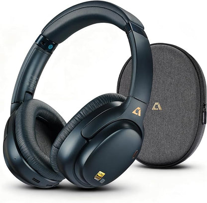 1Mii E700 Wireless Bluetooth Over Ear Headphones with Active Noise Canceling, Hi-Res Audio LDAC/aptX Low Latency for Airplane Travel Overhead Comfort, 54H Playtime, Custom EQ via App - Blue