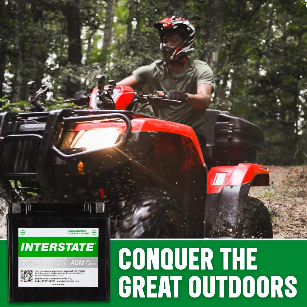 Interstate Batteries YTX14-BS Powersports Battery 12V 12Ah 200CCA AGM