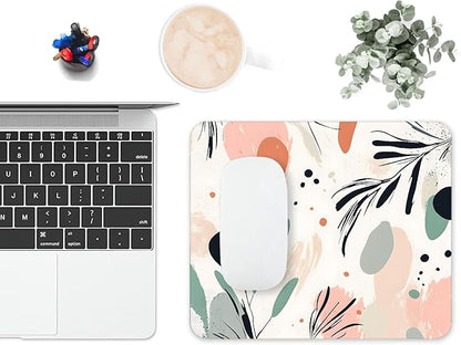 Mouse Pad, Cute Aesthetics Art Boho Mouse Pads for Desk, 9.5" x 7.9" Non-Slip Rubber Base Computer Mousepad with Women, Portable Square Design for Wireless Mouse and Pad Laptop Office & Travel