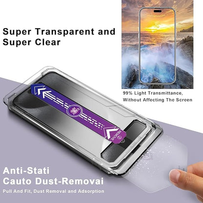 Screen Protector for iPhone Air 6.5-Inch, 2 Pack, 9H Tempered Glass, HD Clear, Full Cover, Anti-Fingerprint, Easy Installation