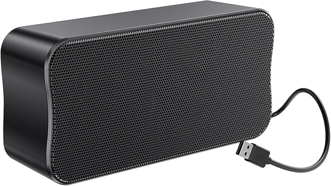 USB Small Computer Speaker Bar, USB Mini Computer Speakers, Laptop Speaker, Computer Speakers for Desktop PC, Plug and Play, Protable PC Sound Bar for Office Home School