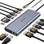 USB C Docking Station Dual Monitor for Dell/HP/Lenovo Laptop, Single 8K@30Hz/4K@120Hz, Triple 4K Display USB C Hub Multiple Adapter with 2 HDMI+DP+USB3.1+6 USB+RJ45+PD+SD/TF+Audio for iPhone 15
