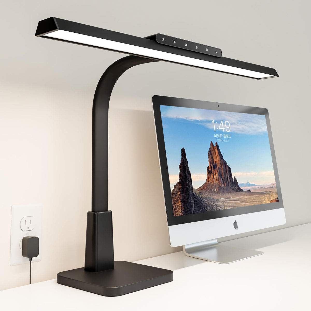 Desk Lamp with Stable Base, 1600LM Computer Desk Light with Timer Function