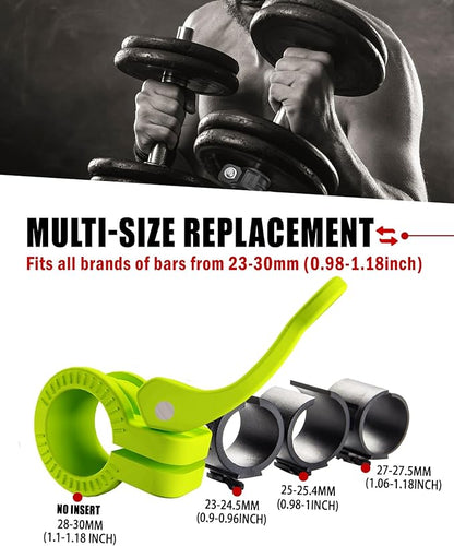 Mini Barbell Clips 1 inch I Multi-Size Adjustable Barbell Collar I 1 inch Barbell ClampsIQuick Release Weight Clips Pair of Locking for Dumbbell Bar