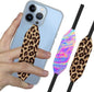 Phone Grip Strap - Pack of 2 Reversible Finger Holder for Phone Back, Customizable Anti-Slip Design, Wireless Charging Compatible Detachable Holder for iPhone - Leopard & Pink Tie dye