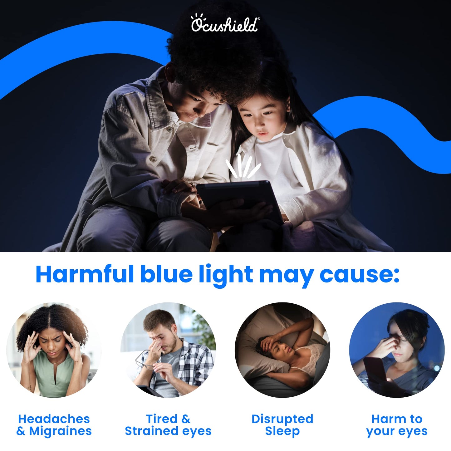 Ocushield 12.1” (16:10) Premium Anti Blue Light Screen Protector with Privacy Filter for Laptop - Blue Light Blocking for Eyes - Anti-Glare Film (261 x 164 mm)