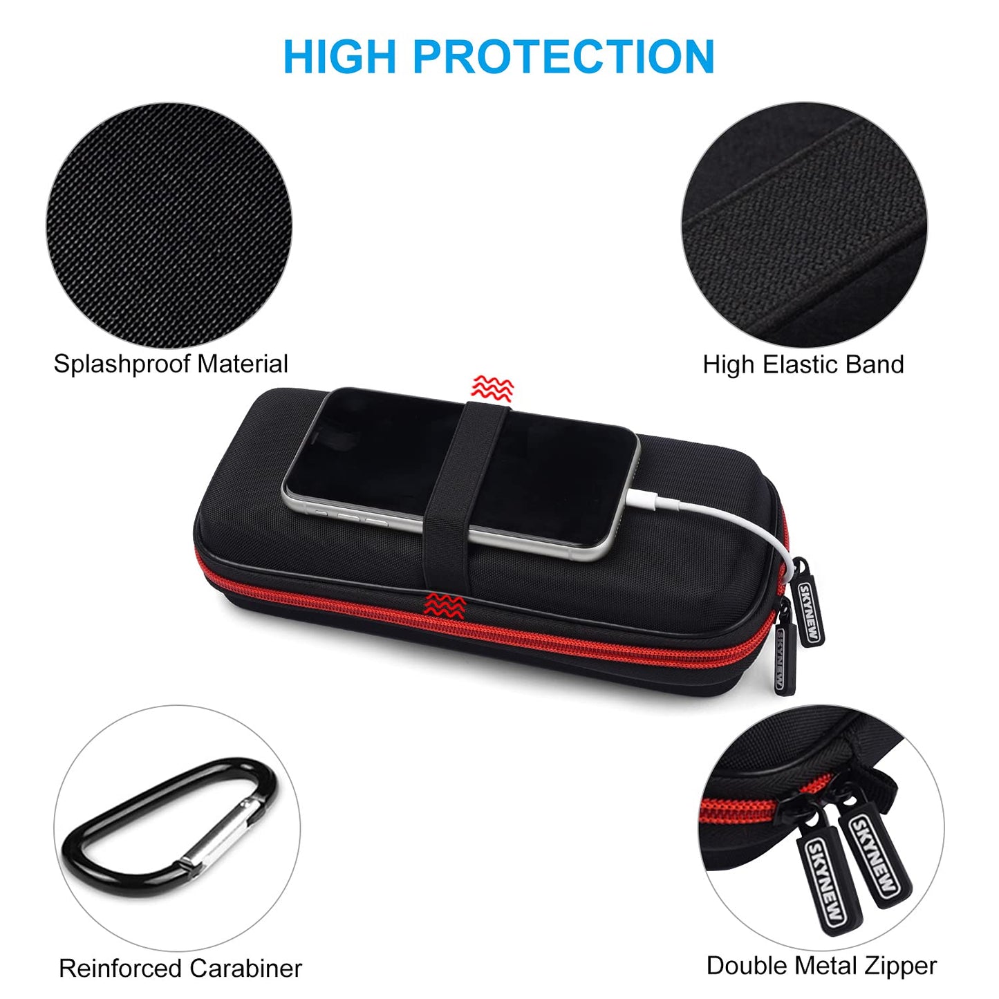 Hard Travel Case Fit for RAVPower 26800/20100/20000mAh, Anker Power Core 26800mAh/PowerCore +26800mAh, Dulla M50000 Power Bank 12000mAh, ROMOSS 30000mAh, Lab599 Tx500 Radio by SKYNEW (Large Black)