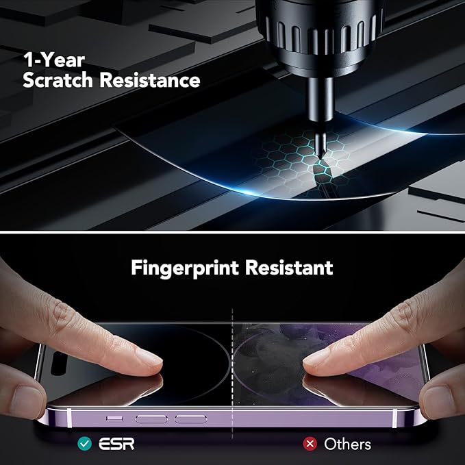 ESR 3 Pack for iPhone 14 Pro Max Privacy Screen Protector, Anti-spy Tempered-Glass Privacy Screen Protector, Micro-curved Edges, Case Friendly