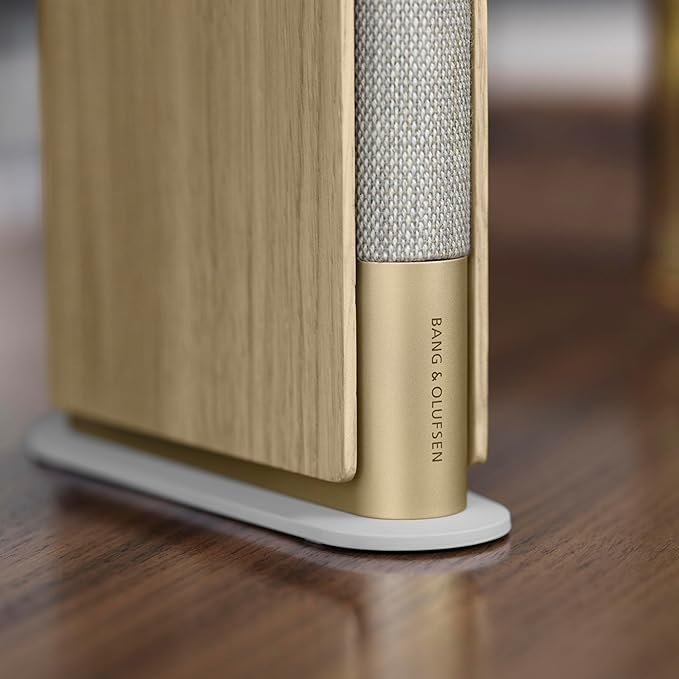Bang & Olufsen Beosound Emerge Bookshelf Wi-Fi Speaker, Gold Tone/Light Oak