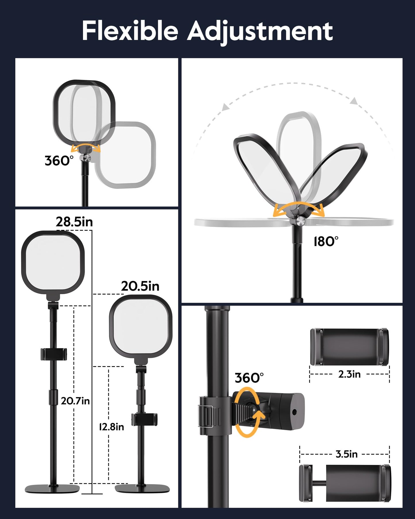 LitONES Video Conference Lighting for Zoom Meeting, Ring Light for Desk with Flexible Stand, 30 Light Modes Ring Light for Computer, Video Lights & Memory Func for Video Calls, Live Stream, Webcam