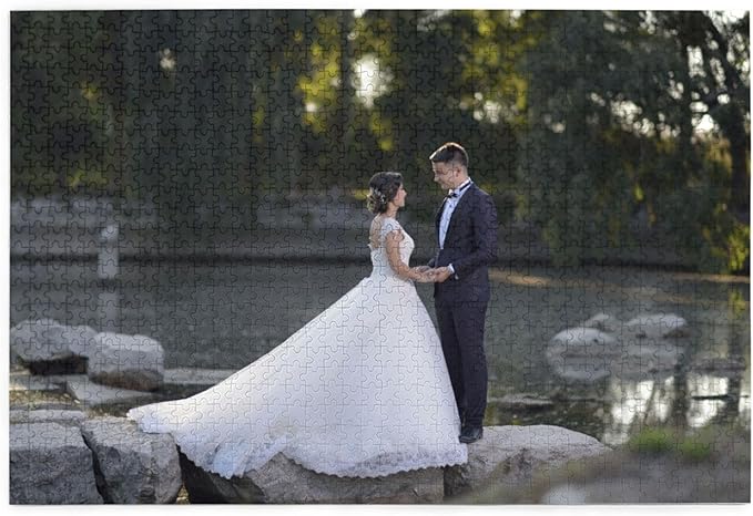 Custom Jigsaw Puzzle from Photos 300/500/1000 Pieces Personalized Wooden Picture Puzzles Gift for Adult Family Friends,Birthday,Valentine's Day (Horizontal 1000PCS)