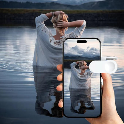 Mirror Effect Lens - Capture Stunning Reflections Instantly, Smartphone Camera Mirror Reflection Clip Kit, Adjustable Angle Mobile Phone Camera Mirror Clip for Outdoor Travel Photography (White)