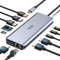 USB C Docking Station Dual Monitor,Selore 13 in 1 USB C Hub 3 Monitors with Dual HDMI,DP,10G USB A/C,100W PD,5 USB A/C Ports,Gigabit Ethernet,Laptop Docking Station for Dell,Hp,Lenovo,MacBook.etc