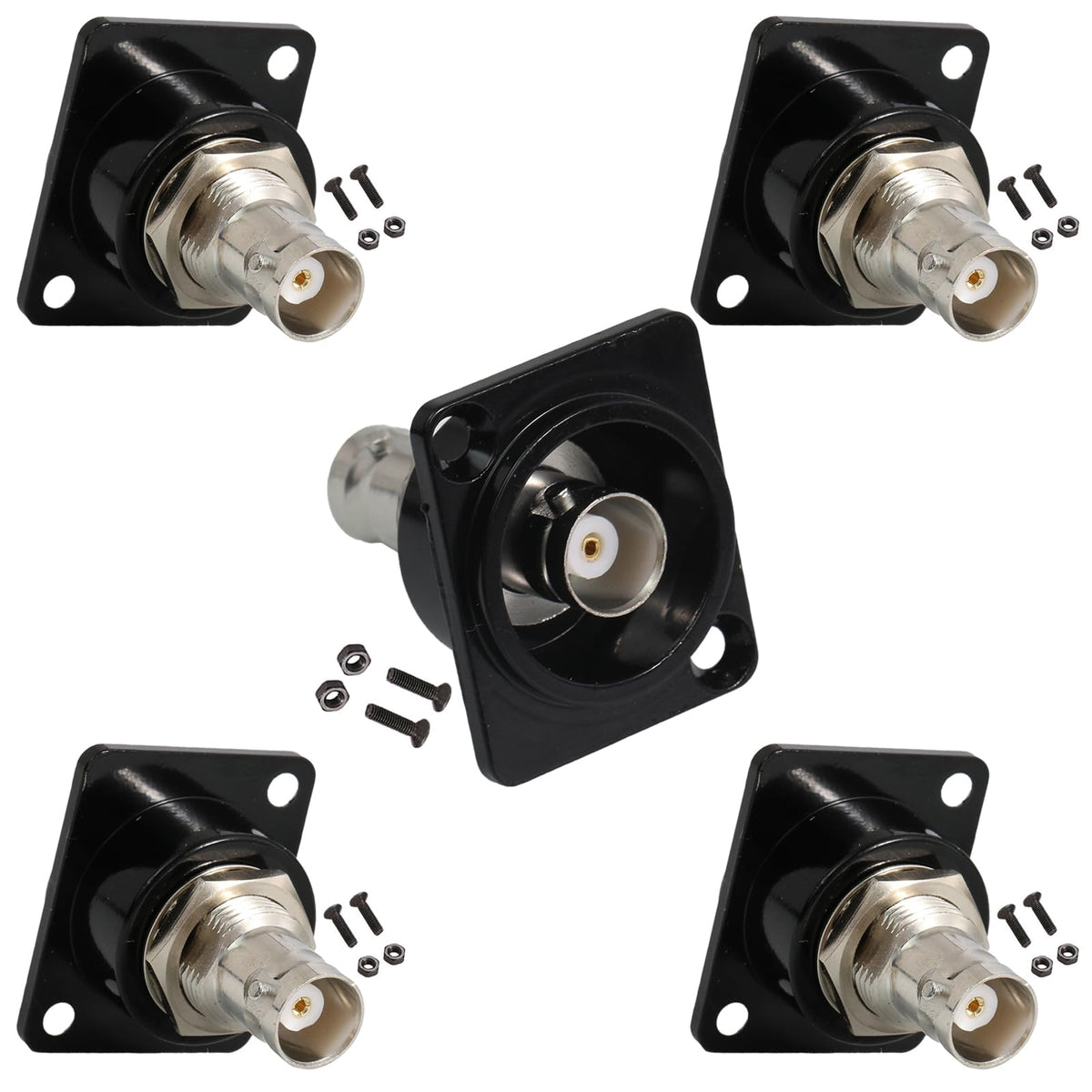 PENGLIN 2PCS BNC D Series Panel-Mount Bulkhead Connector Female/Female