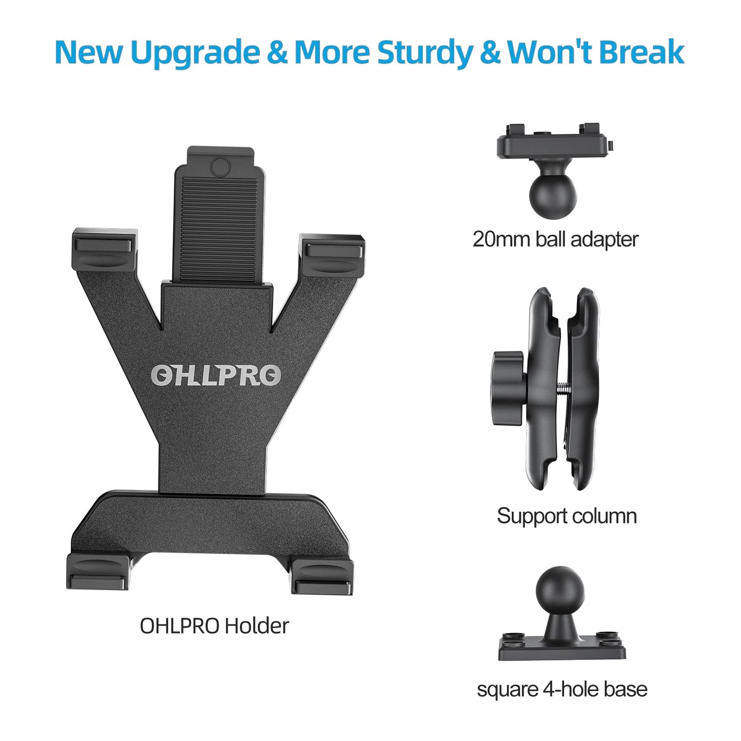 OHLPRO Tablet Holder for Truck, Heavy Duty Drill Base Tablet Car Mount for iPad, mini, Samsung Galaxy (7" - 11") for Dashboard, Desks, Tabletop, ipad Mount Great for Wall, Commercial Vehicles
