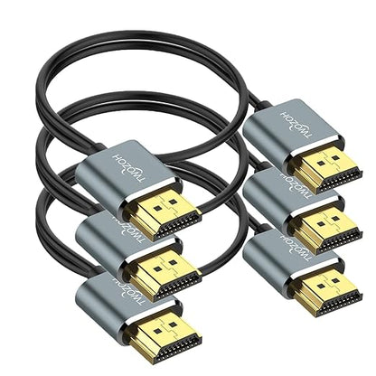 Twozoh Flexible & Slim Long HDMI Cable 15FT 3 Pack, Ultra Thin HDMI Cord Supports High Speed 4K@60Hz 18gbps 2160P/1080P