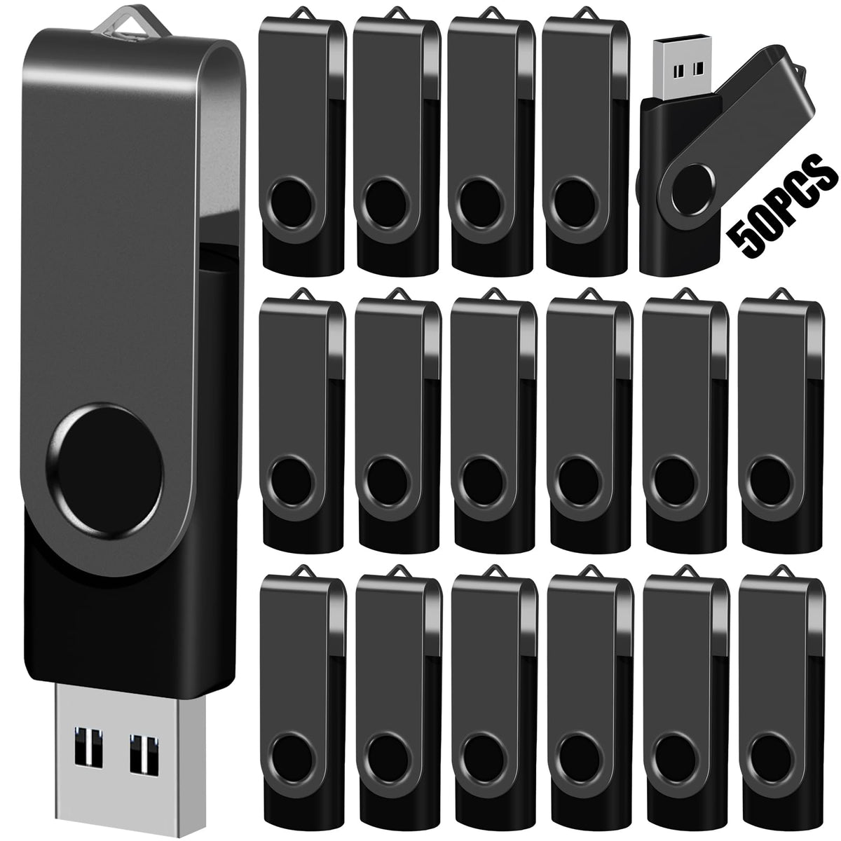 16GB 50-Pack USB Flash Drives Bulk EASTBULL USB 2.0 Thumb Drive,Gold