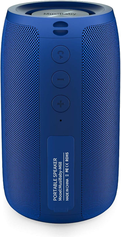Bluetooth Speaker,MusiBaby Wireless,Waterproof,Outdoor,Portable Speaker,Dual Pairing,Loud Stereo,Booming Bass,24H Playtime Wireless Speakers for Home,iPhone,Party,Gifts(Blue)