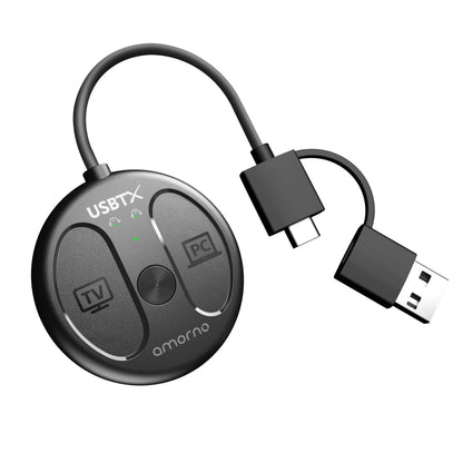 AMORNO USB-C Bluetooth Adapter for PS5, Bluetooth 5.4 Audio Adapter for PC, Plug and Play, Wireless Audio Transmitter for Bluetooth Headphones & Earbuds to PS4/PS5/Switch Dock/PC/Laptop/TV