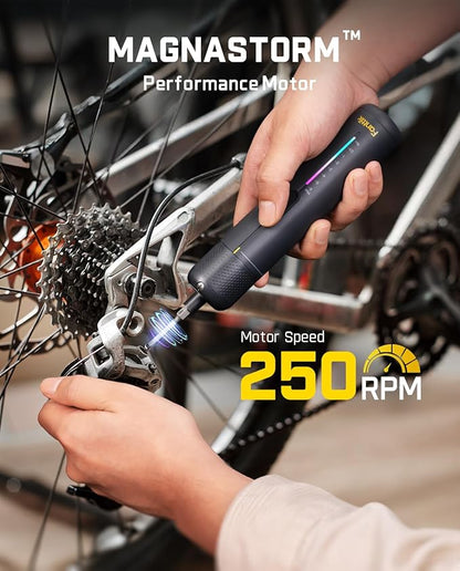 Fanttik S2 Pro Electric Screwdriver, Cordless Screwdriver Set, 7 Torque Settings, 0.5 to 6N.m, 20 Magnetic Bits, 1/4''Hex Shank, with 90° Angle Adapter, for Furniture, Household Repairs