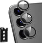 for Samsung Galaxy S24 FE Camera Lens Protector, Individual Metal Ring Tempered Glass Lens Cover, [Strong Adsorption] Scratch Resistant Ultra-Thin HD Clear Lens Cover, 1 Set-Black