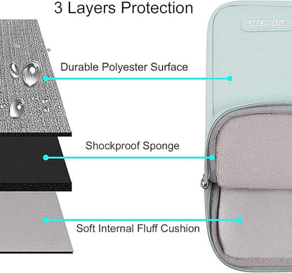 MOSISO Laptop Case 13.3 inch, 13-13.3 inch Laptop Sleeve Compatible with MacBook Air/Pro 13 / Pro 14, HP Dell ASUS Lenovo Notebook, Polyester Vertical Computer Sleeve Bag with Pocket, Mint Green