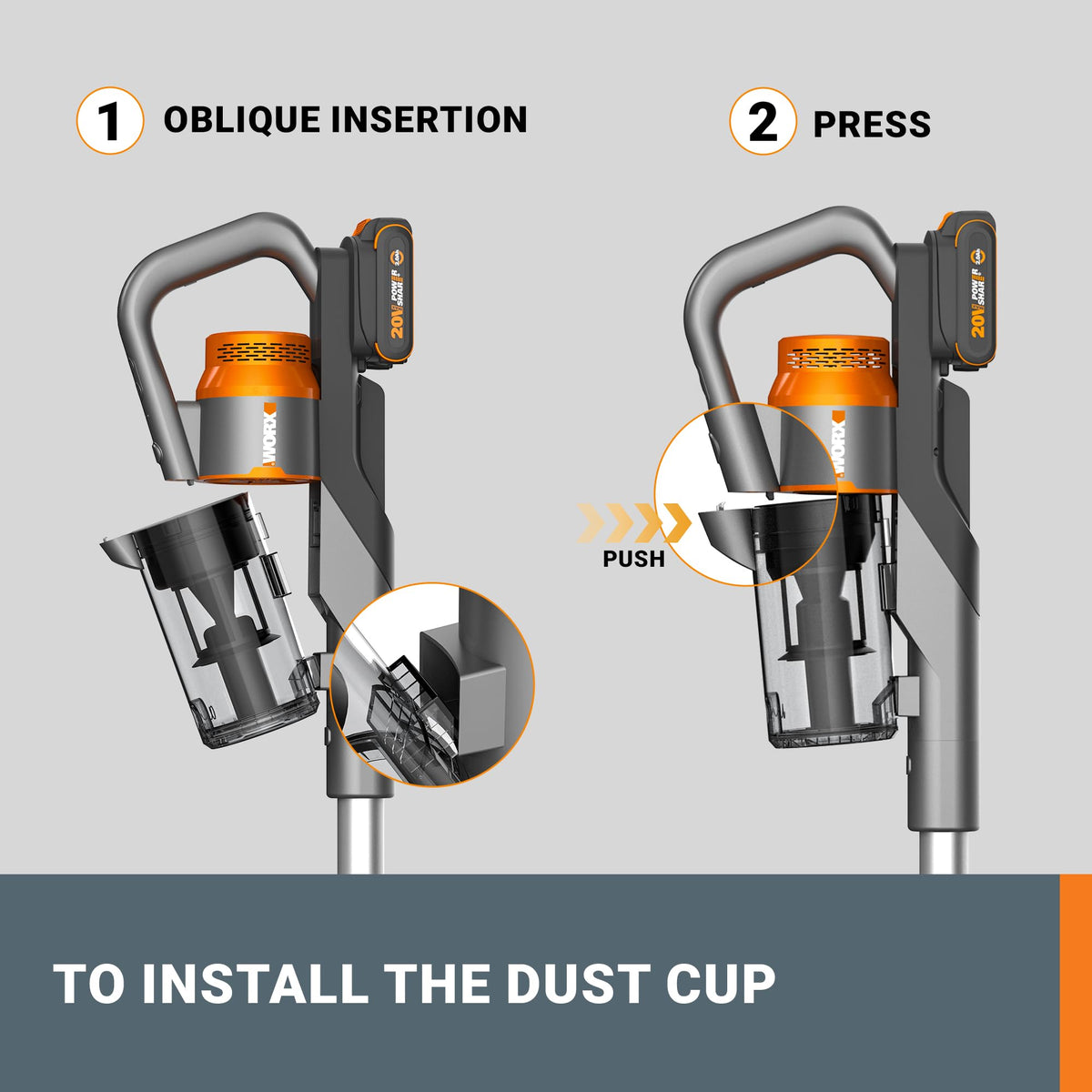 WORX Cordless Stick Vacuum, 20V Handheld Vacuum Cleaner, WX038L.1