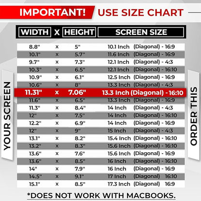 Magnetic Laptop Privacy Screen 13.3 Inch 16:10 - Removable Computer Privacy Filter Shield and Protector