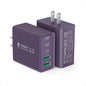 [2Pack] 50W USB C Plug,5-Port Fast Charger Block PD+QC Cube Wall Charging Box Brick for iPhone 16/15/14/13 for Samsung Galaxy S24/S23/S22/S21+/S21 Ultra, Magsafe Wireless Charger,(Purple)
