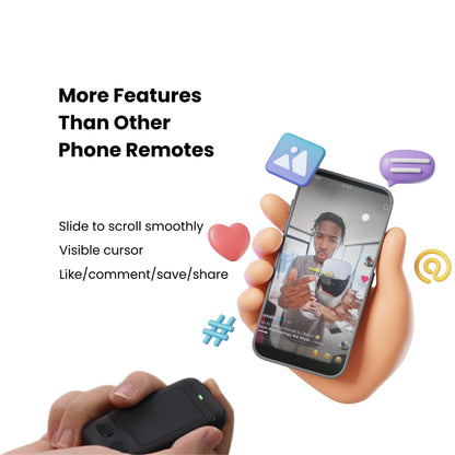 CheerTok Air - TikTok Scrolling Remote Control, Page Turner for Ebook Kindle, Bluetooth Wireless Camera Video Recording Remote for iPhone, iPad, Android, Cell Phones, Smartphones and Tablets