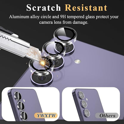YWXTW Camera Lens Protector for Samsung Galaxy S24 Plus Accessories, 9H Tempered Glass Ultra HD Individual Ring Camera Cover Screen Protector for S24 Plus, Case Friendly (Clear)