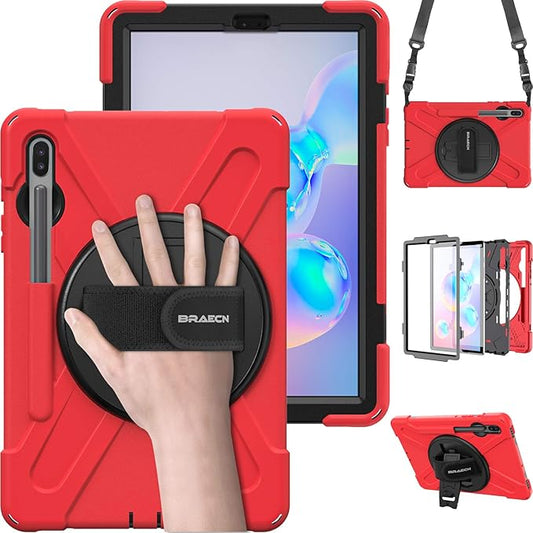 BRAECN Case for Galaxy Tab S6: 10.5" 2019 Samsung SM-T860/T865/T867 Red