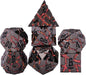 Maywin Cracked Rune Metal Dice Set for DND & RPG – Dark Fantasy Fractured Design, Premium Heavy Metal Polyhedral Dice with Deep Engraved Numbers, 7-Piece Set – Blue Arcane Vein
