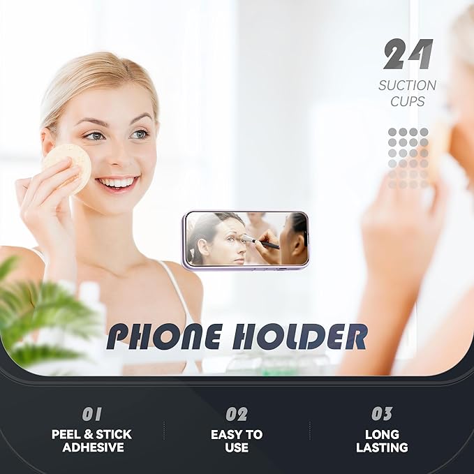 Silicone Phone Sticky Grip, Suction Phone Case Mount for iPhone and Android, Hands-Free Sticky Cell Phone Grip, Mobile Fidget Mirror Holder for Selfies and Videos
