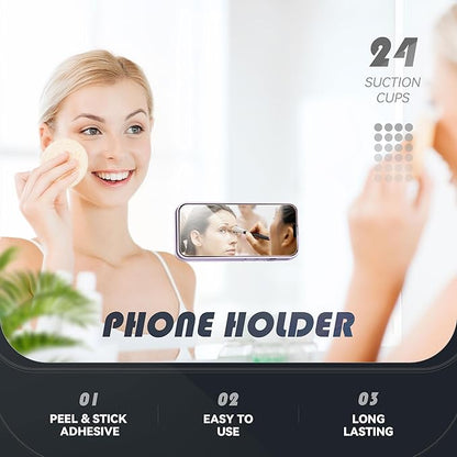 Silicone Phone Sticky Grip, Suction Phone Case Mount for iPhone and Android, Hands-Free Sticky Cell Phone Grip, Mobile Fidget Mirror Holder for Selfies and Videos