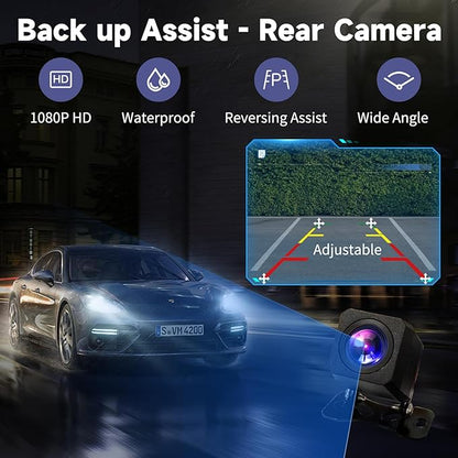 Carplay Screen for Car, 9" Android Auto Screen Compatible with A-pple Carplay, Portable Wireless Car Stereo Audio Receivers with Backup Camera, MirrorLink, Siri, BT, AUX, Navigation for All Vehicles