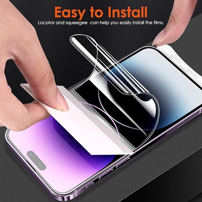[3 Pack] Hydrogel Film Screen Protector for iPhone 14 Pro/iPhone 14 (6.1 inch), Soft TPU Transparent Protective Screen Protector Film (Not Tempered Glass)