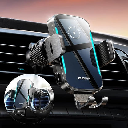 CHGeek Wireless Car Charger, 15W Fast Charging (Knight Black)