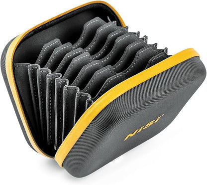 NiSi - Caddy II Circular Filter Case, Portable and Lightweight Camera Lens Pouch for 8 Filters, Fits Up to 95mm, Waterproof and Shockproof, Larger Opening Lens Bag, Caddy Case with Metal Hanging Clip