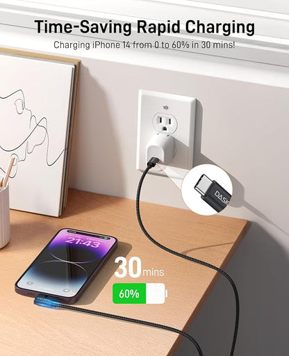 iPhone 14 13 Charger Cable 3FT, 90 Degree USB C to Lightning Cable Fast Nylon Braided Fast Charger Nylon Braided 20W Charging Data Sync Cord Compatible with iPhone 14/13/Pro/12/Max/11/XS/XR/8/Plus