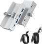 EJAY Mountable 4Ports USB3.0 HUB Alu Desktop Clamp Type C USB3.0 Splitter for Desk/Monitors with Extra Power Supply Port,59inches Data & 39inches Power Cables-5Gbps (JK-3A1C-SV)