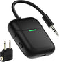 Nulaxy Air in-Flight Bluetooth Wireless Audio Transmitter Receiver for up to 2 AirPods Wireless Headphones, Bluetooth Adapter for All 3.5mm Aux Jacks on Airplanes, Black