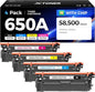 650A Toner Cartridge Set 4-Pack High Yield with Chip Replacement for HP 650A CE270A CE271A CE272A CE273A Compatible with HP Color LaserJet Enterprise CP5525 CP5525dn CP5525n CP5525xh Printer Ink Black