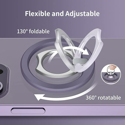 PROfezzion Thin Metal Ring Holder for MagSafe, Removable Strongest Magnetic Phone Grip for iPhone 16 15 14 13 12 Pro Max Plus with Mag-Safe Case [Not for Regular Case] [MagSafe Car Mount Compatible]