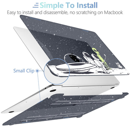 MEEgoodo for MacBook Air 13 inch Case 2021 2020 2019 2018 Released A2337 M1 A2179 A1932 with Touch ID, Plastic Hard Shell & Keyboard Cover Compatible with MacBook Air 13.3, Astronauts & Alien