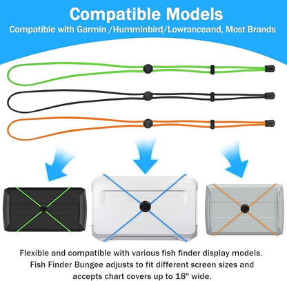 4 Pcs Thickened Fishing Graph Cover Straps, Adjustable Fish Finder Bungee for Securing Graph Cover for Travel
