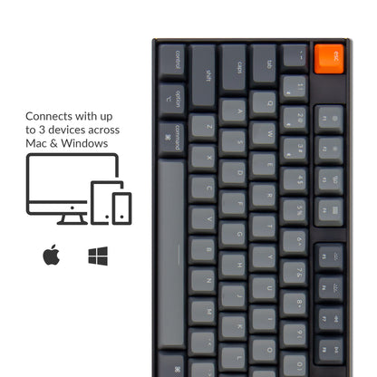 Keychron K10 Full Size Layout White LED Backlit Hot-Swappable Mechanical Keyboard for Mac Windows, Multitasking 104-Key Bluetooth Wireless/USB Wired Computer Keyboard with Keychron Super Brown Switch