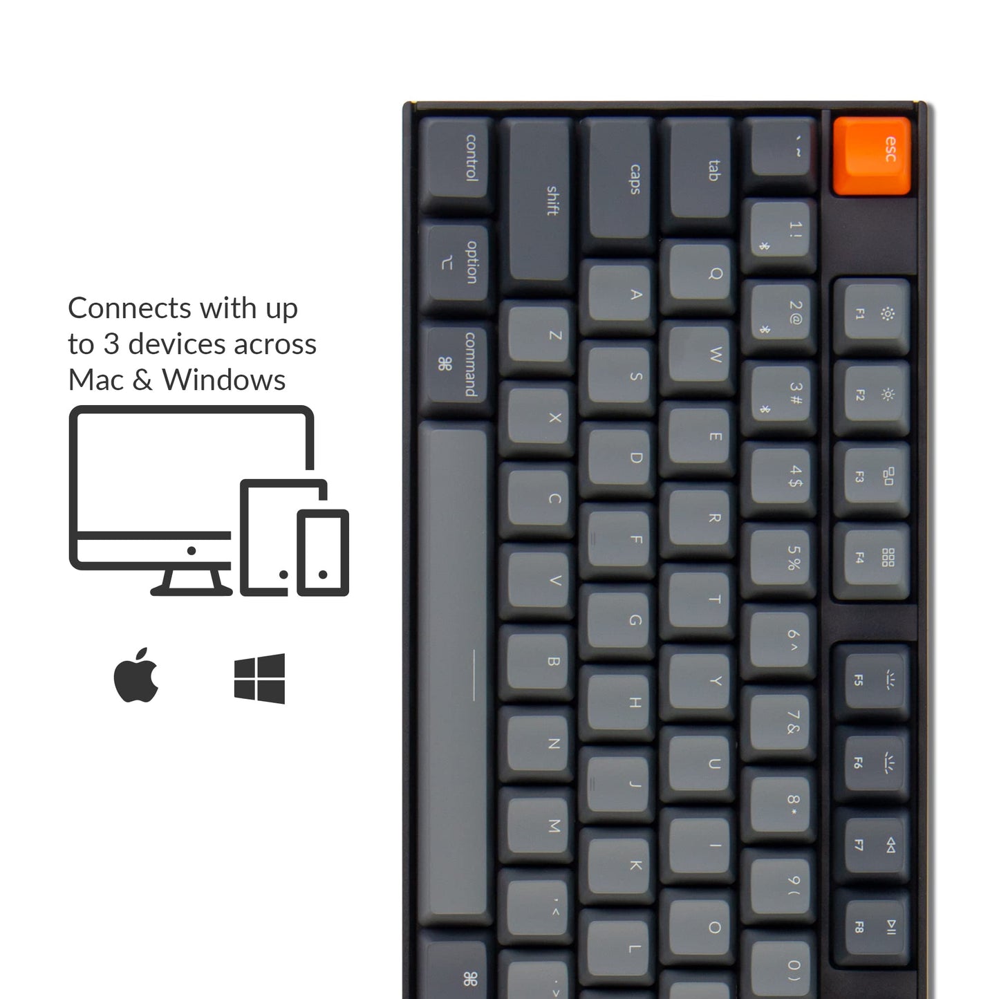 Keychron K10 Full Size Layout White LED Backlit Hot-Swappable Mechanical Keyboard for Mac Windows, Multitasking 104-Key Bluetooth Wireless/USB Wired Computer Keyboard with Keychron Super Brown Switch
